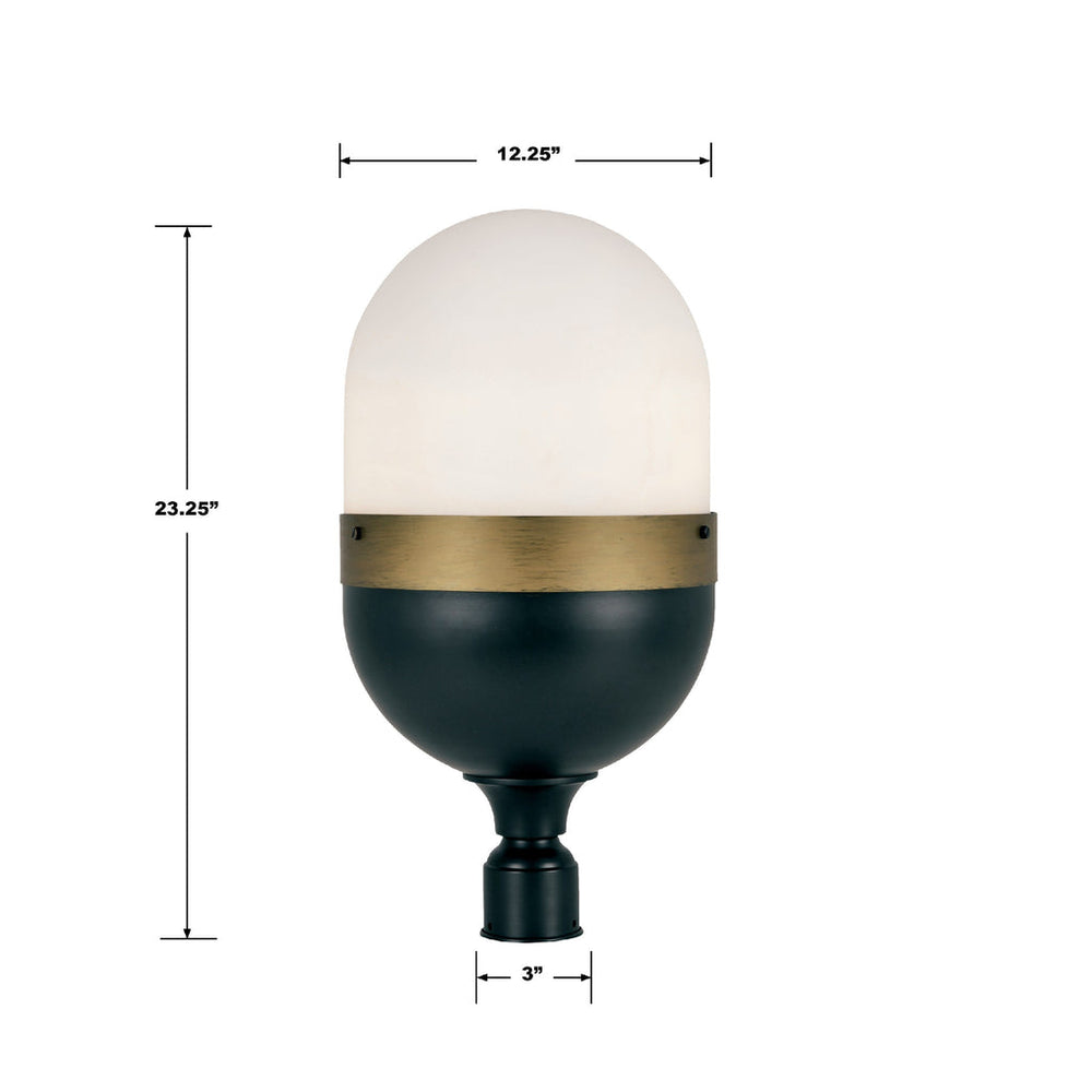 Crystorama Crystorama Brian Patrick Flynn Capsule 3 Light Matte Black + Textured Gold Outdoor Post