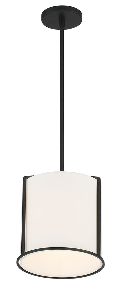 Carlyn 1 Light Black Mini Pendant Crystorama