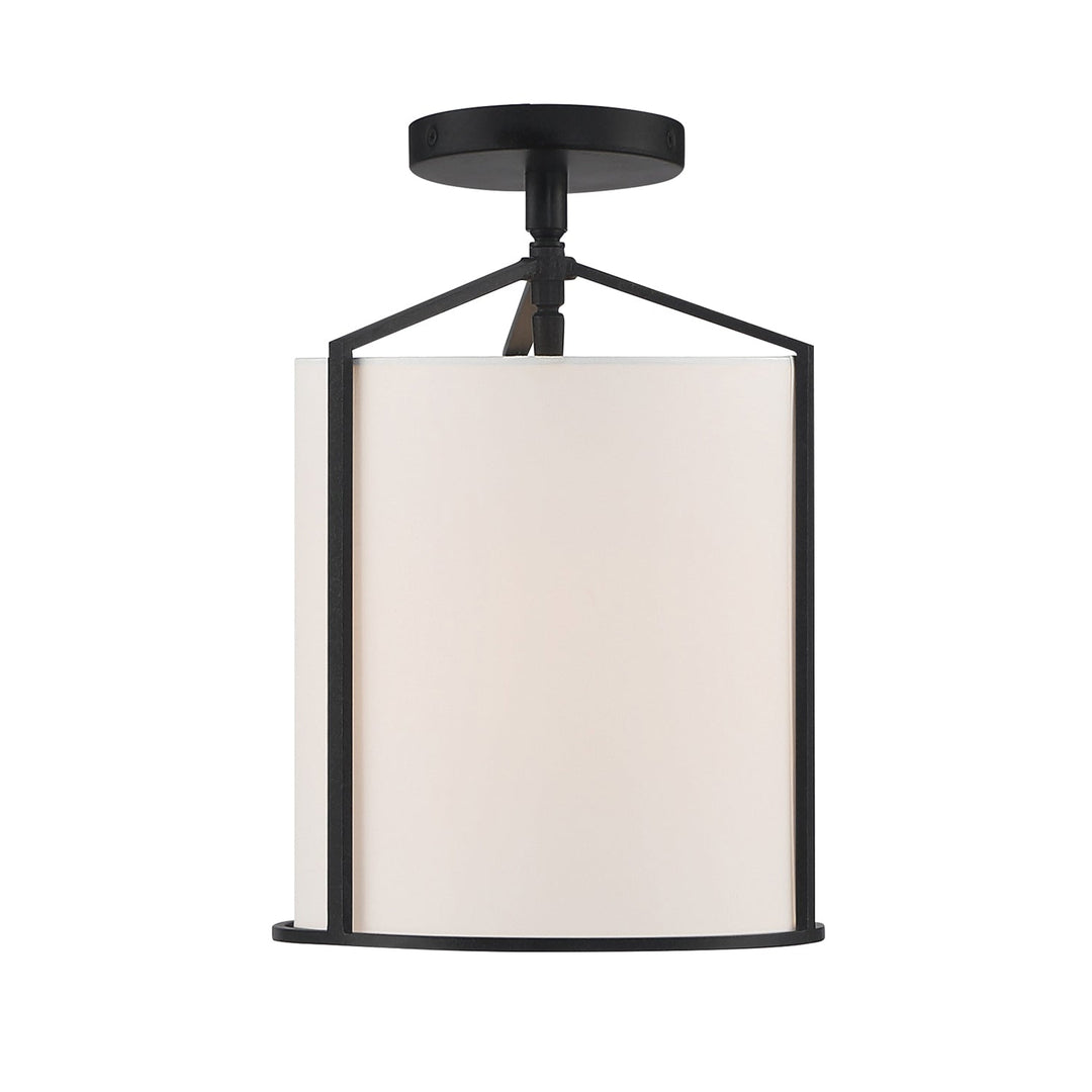 Crystorama Crystorama Carlyn 1 Light Black Semi Flush Mount