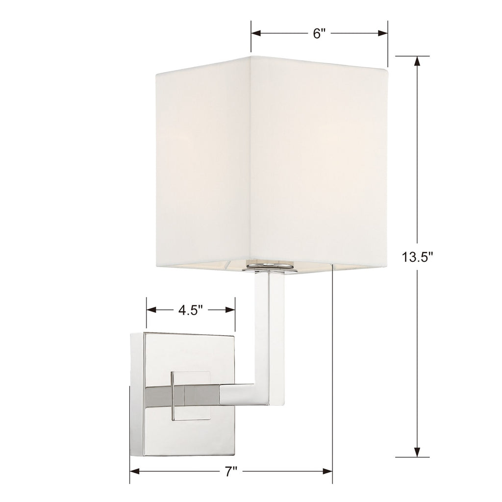 Chatham 1 Light Polished Nickel Sconce Crystorama