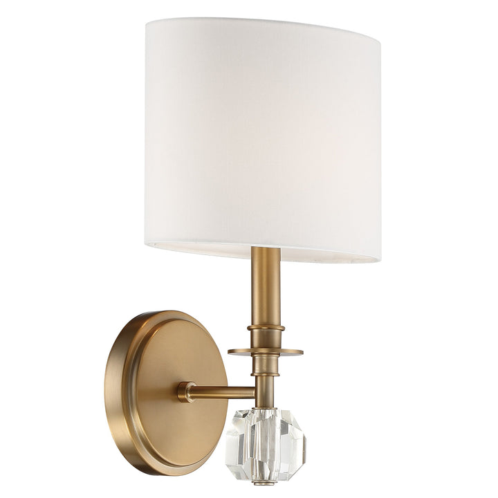 Chimes 1 Light Aged Brass Sconce Crystorama