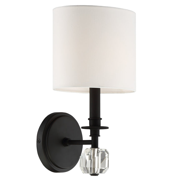 Chimes 1 Light Black Forged Sconce Crystorama