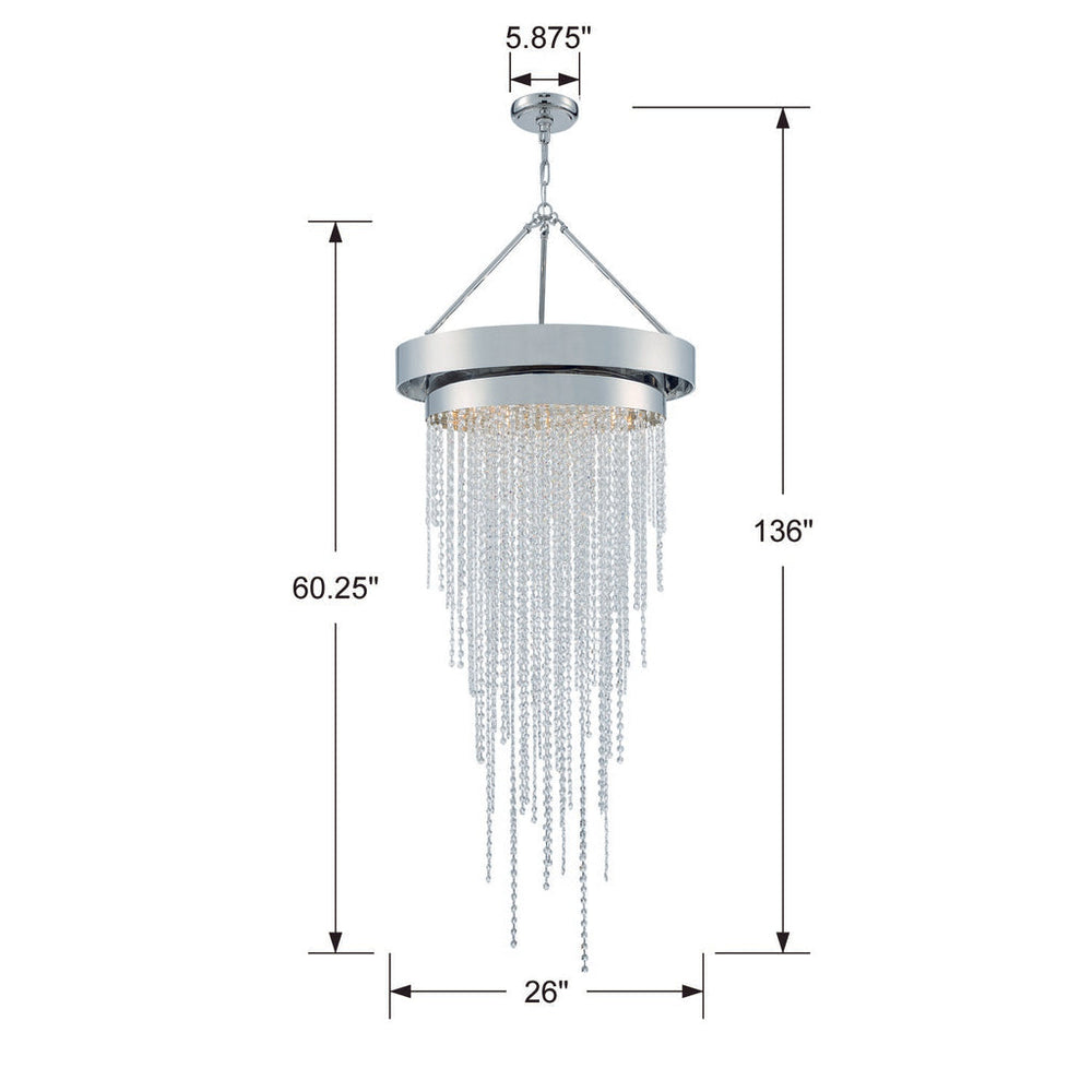 Clarksen 6 Light Polished Nickel Chandelier Crystorama