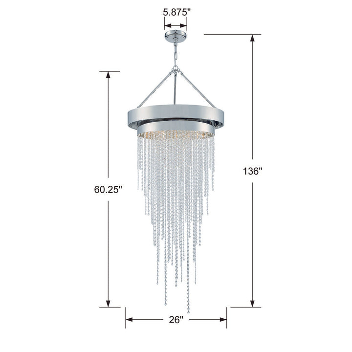 Clarksen 6 Light Polished Nickel Chandelier Crystorama