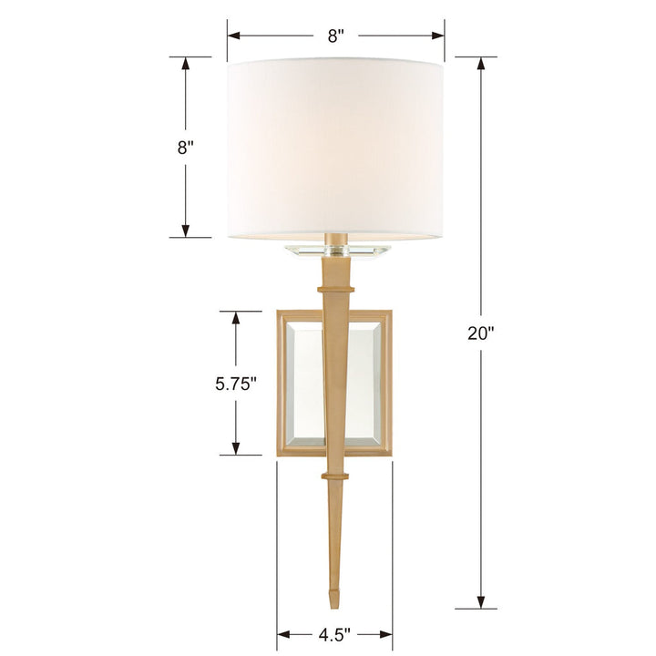 Clifton 1 Light Aged Brass Sconce Crystorama