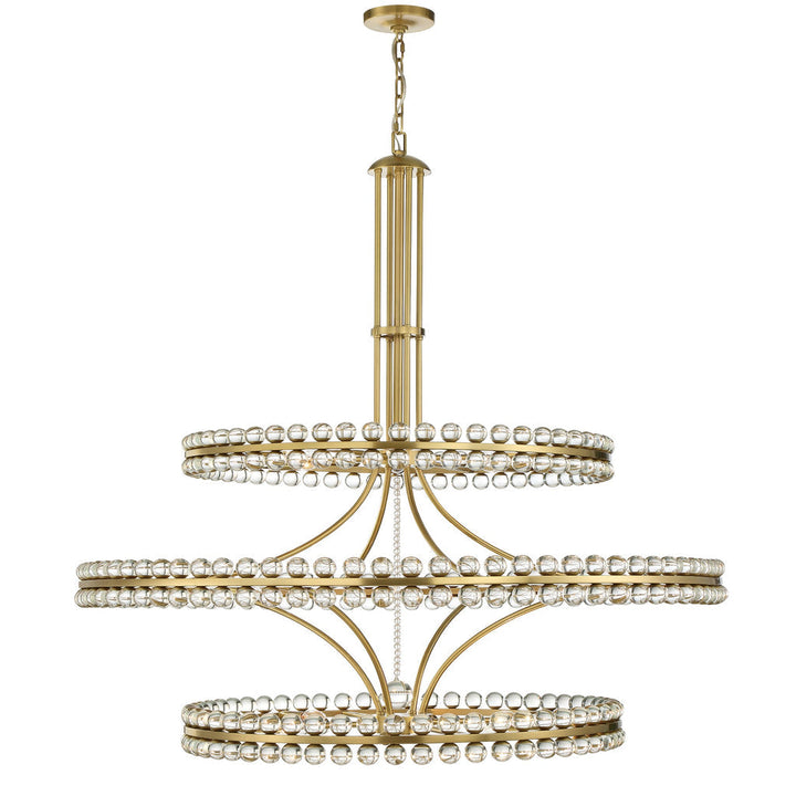 Clover 24 Light Aged Brass Chandelier Crystorama