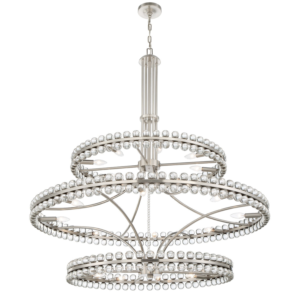 Clover 24 Light Aged Brass Chandelier Crystorama