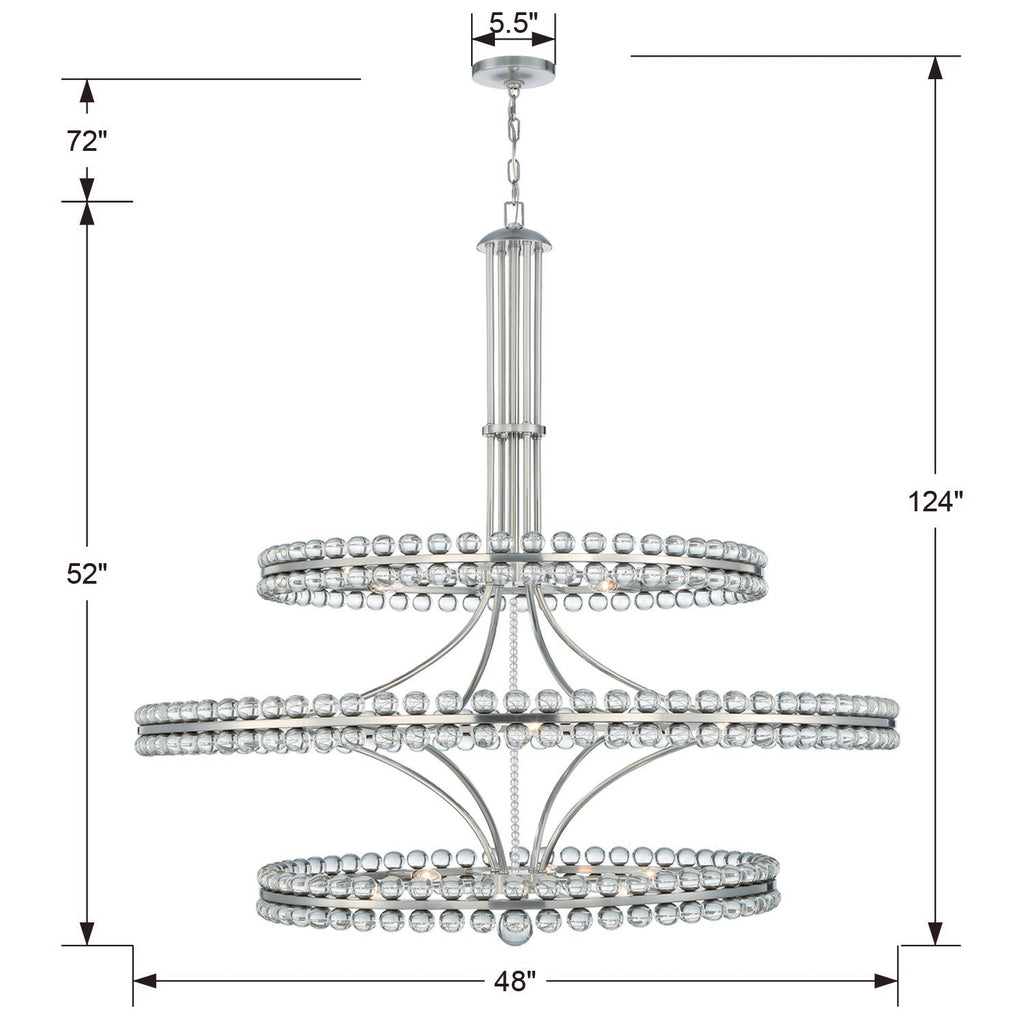 Clover 24 Light Aged Brass Chandelier Crystorama