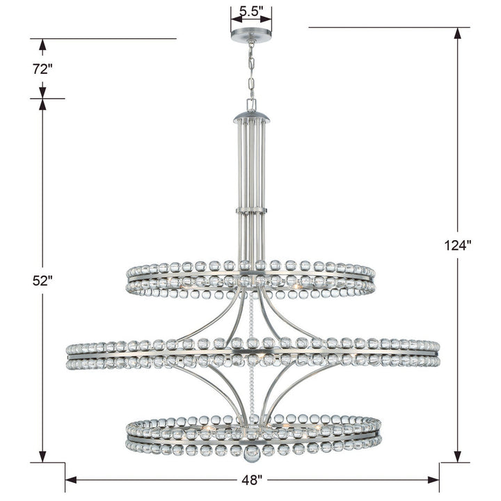 Clover 24 Light Aged Brass Chandelier Crystorama