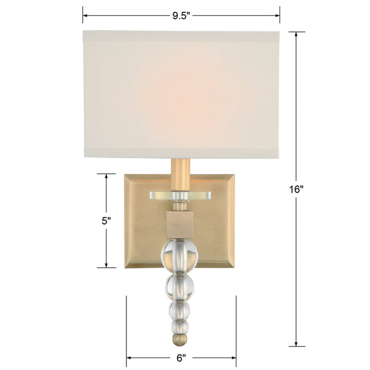 Clover 1 Light Aged Brass Sconce Crystorama