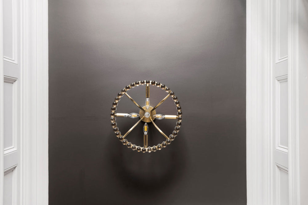 Crystorama Crystorama Clover 4 Light Aged Brass Semi Flush Mount