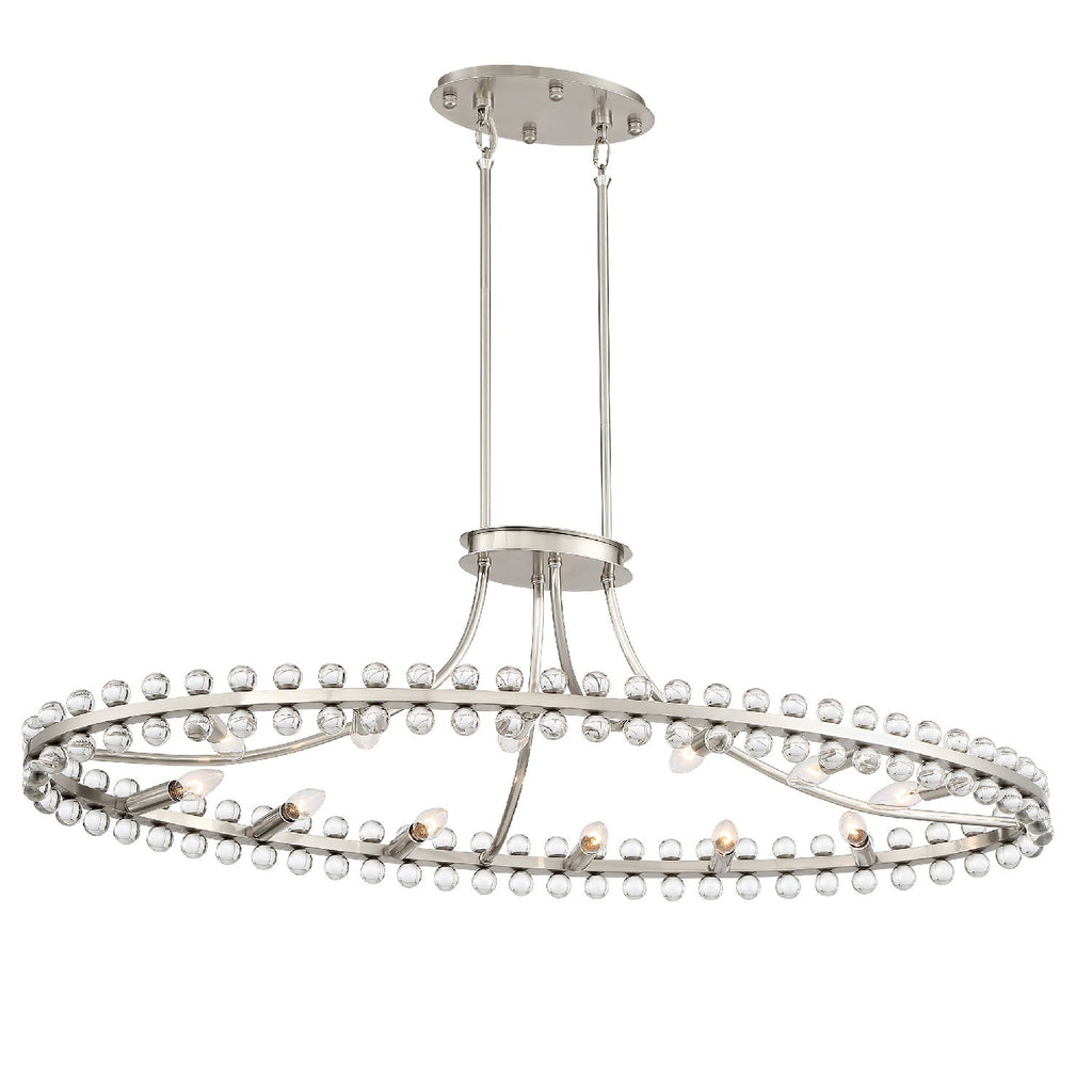 Clover 12 Light Brushed Nickel Chandelier Crystorama