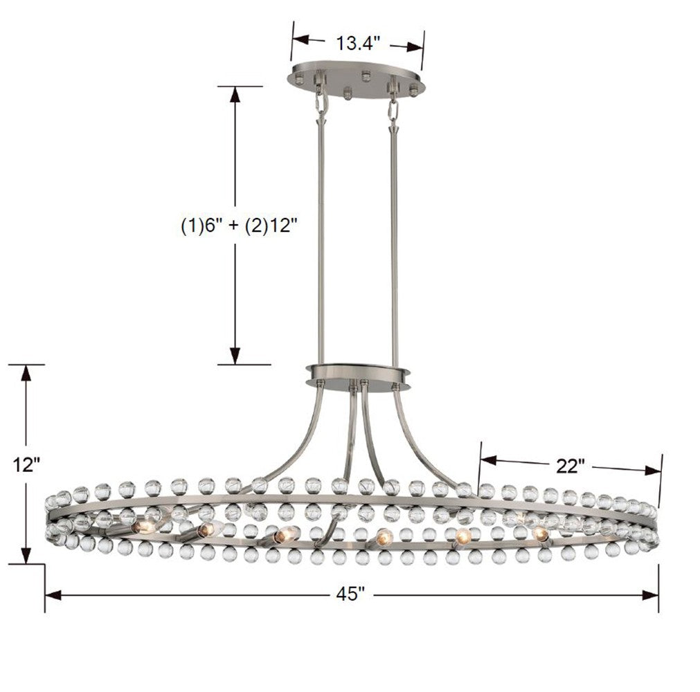 Clover 12 Light Brushed Nickel Chandelier Crystorama