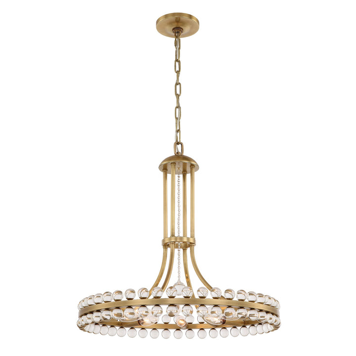 Clover 8 Light Aged Brass Chandelier Crystorama