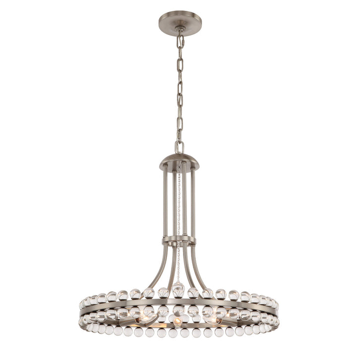 Clover 8 Light Aged Brass Chandelier Crystorama