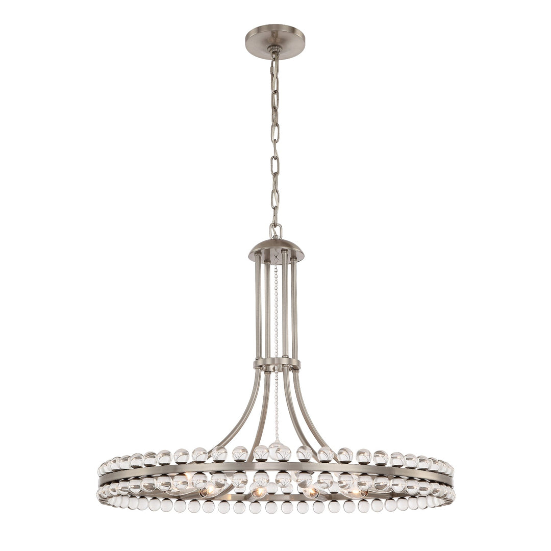 Clover 12 Light Brushed Nickel Chandelier Crystorama