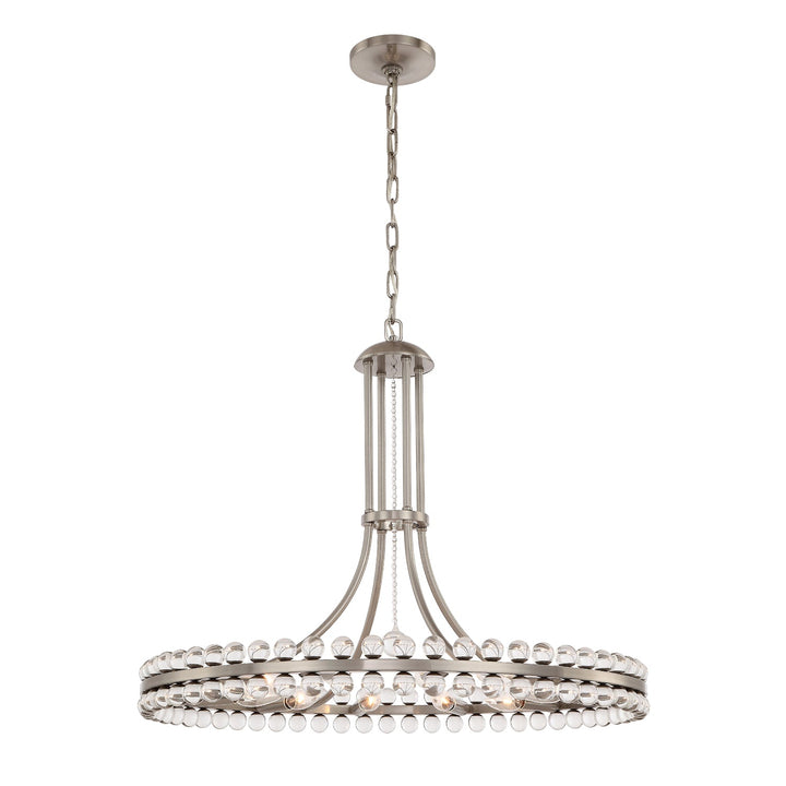 Clover 12 Light Brushed Nickel Chandelier Crystorama