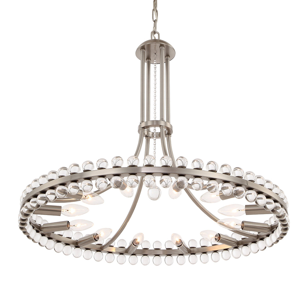 Clover 12 Light Aged Brass Chandelier Crystorama