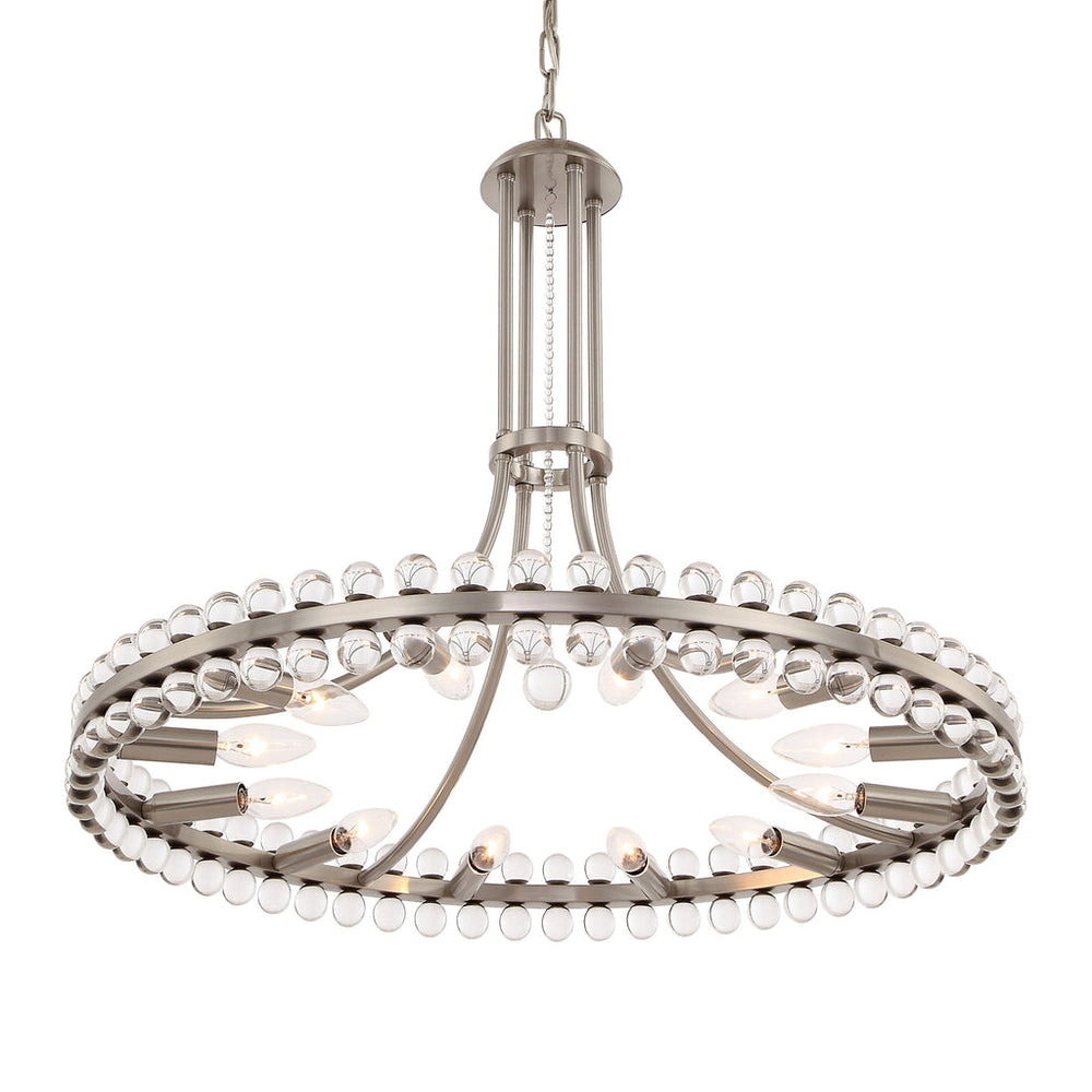 Clover 12 Light Brushed Nickel Chandelier Crystorama