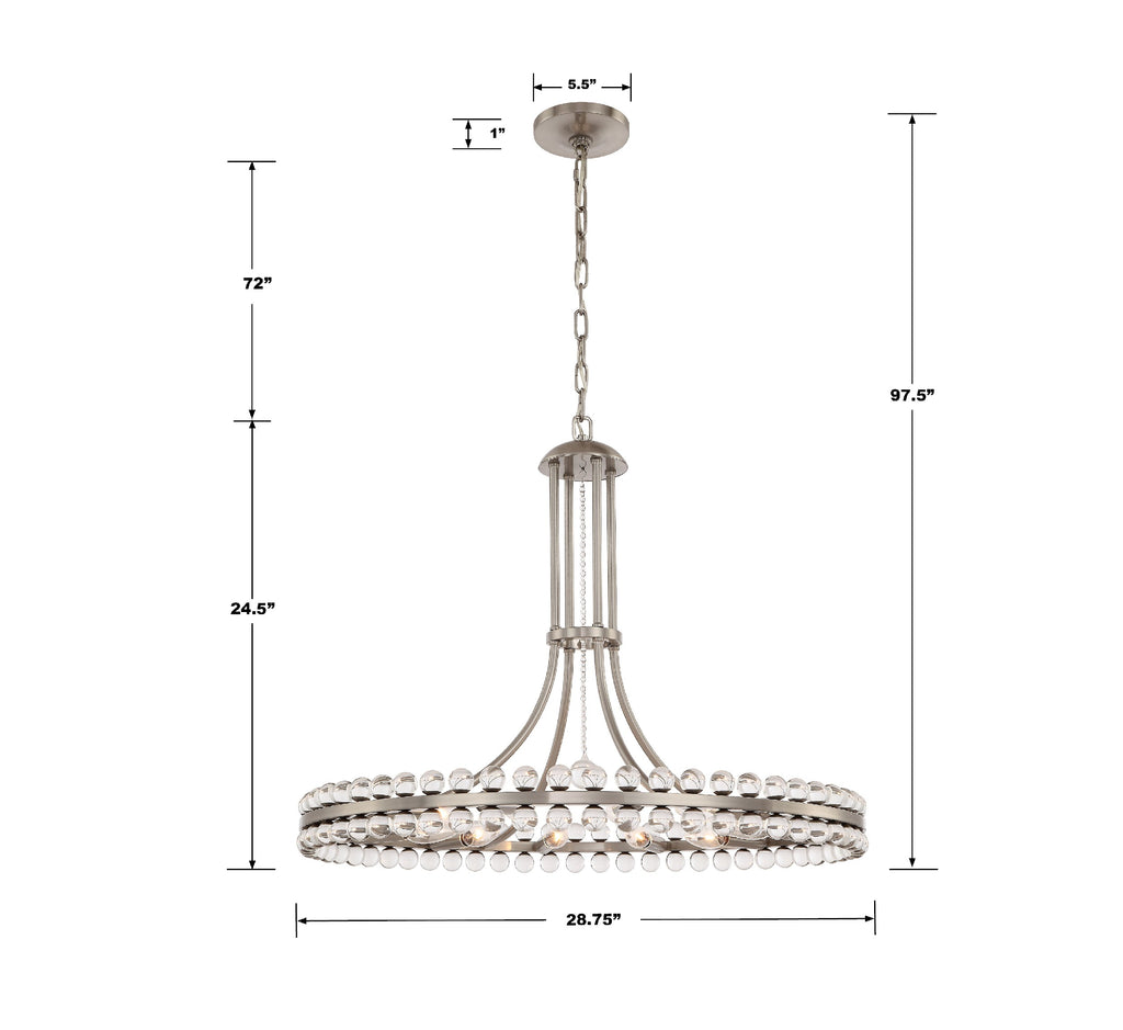 Clover 12 Light Brushed Nickel Chandelier Crystorama