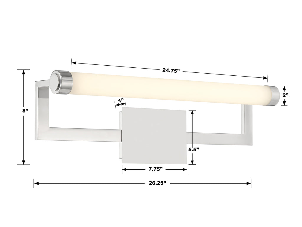 Crystorama Crystorama Clinton Integrated LED Polished Nickel Bathroom Vanity 
