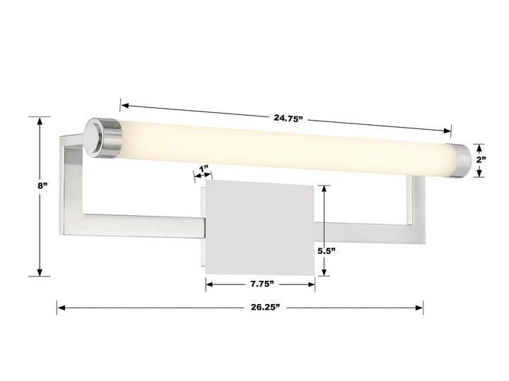 Crystorama Crystorama Clinton Integrated LED Polished Nickel Bathroom Vanity 
