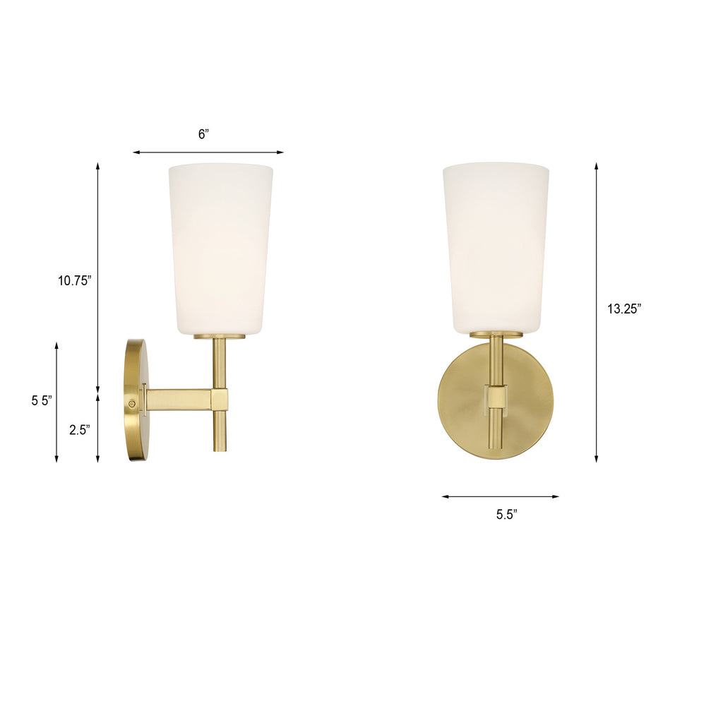 Colton 1 Light Aged Brass Bathroom Vanity Crystorama