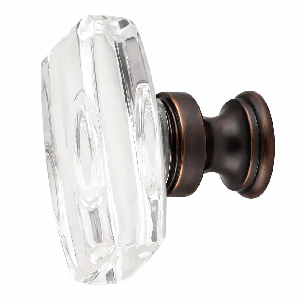 1 5/8 Inch Clear Crystal Glass Windsor Cabinet & Furniture Knob