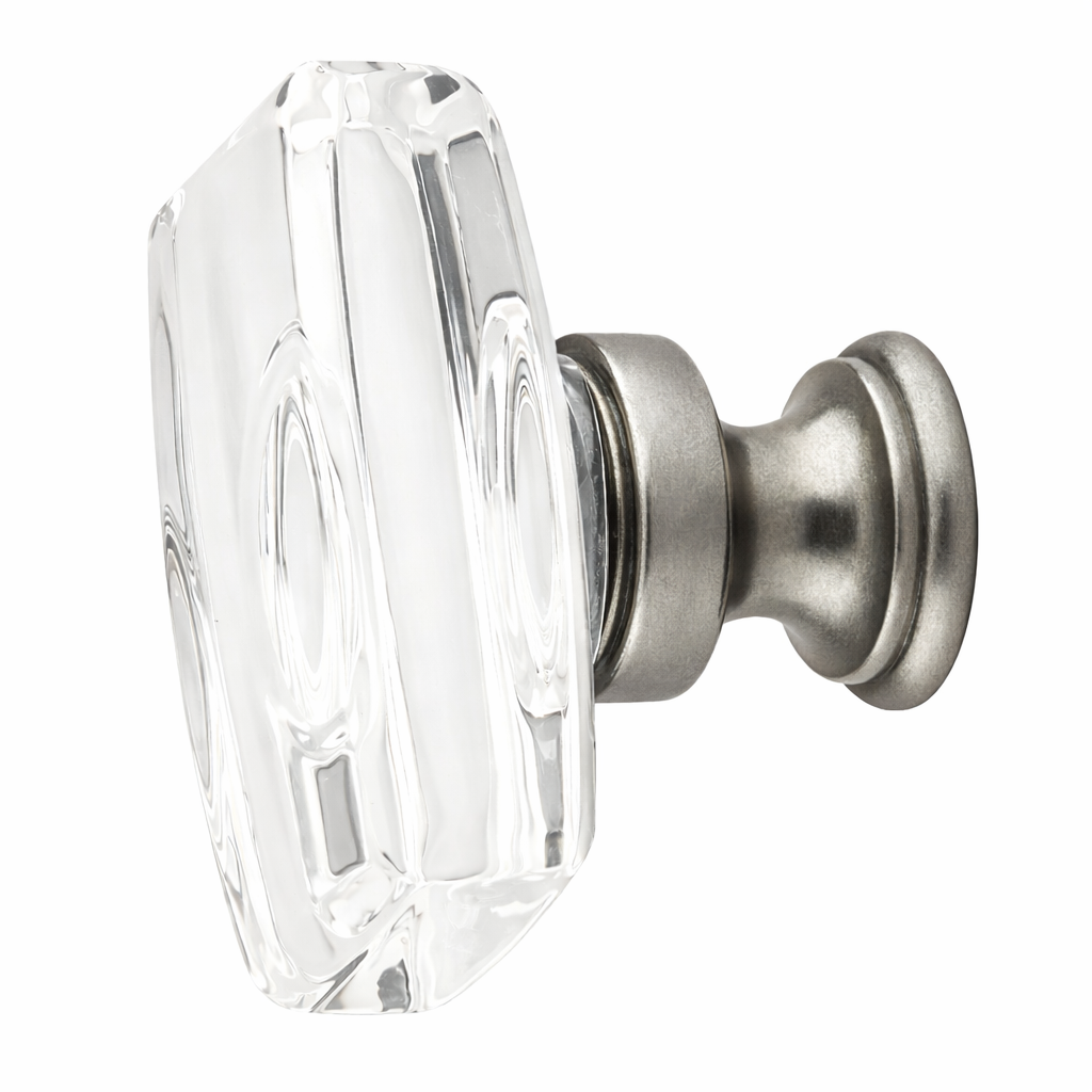 1 5/8 Inch Clear Crystal Glass Windsor Cabinet & Furniture Knob