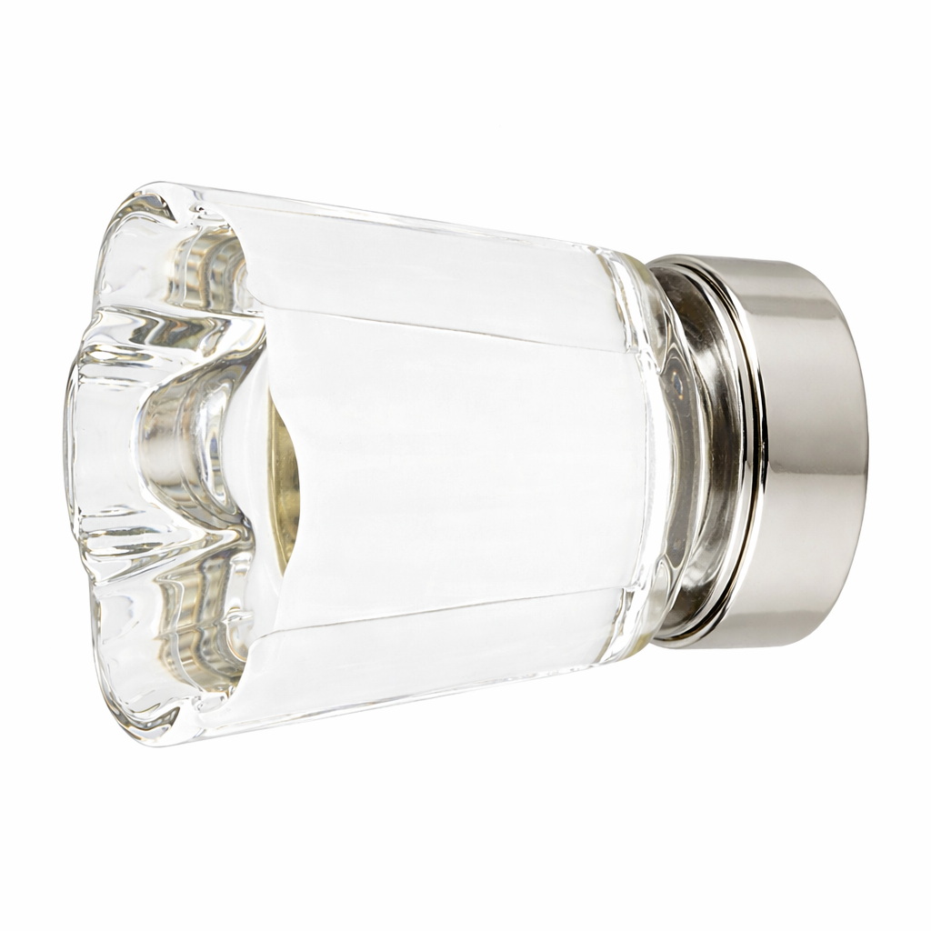 1 1/4 Inch Clear Crystal Glass Forza Cabinet & Furniture Knob