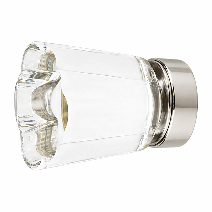 1 1/4 Inch Clear Crystal Glass Forza Cabinet & Furniture Knob
