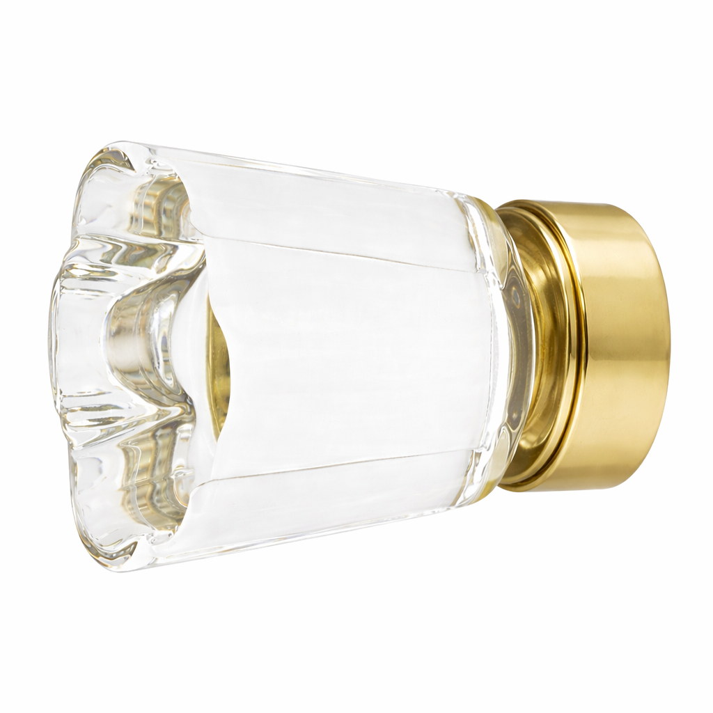 1 1/4 Inch Clear Crystal Glass Forza Cabinet & Furniture Knob
