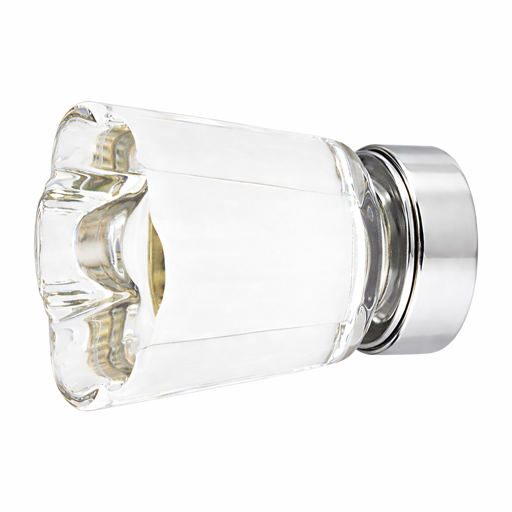 1 1/4 Inch Clear Crystal Glass Forza Cabinet & Furniture Knob