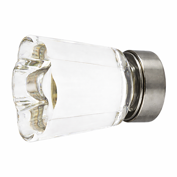 1 1/4 Inch Clear Crystal Glass Forza Cabinet & Furniture Knob