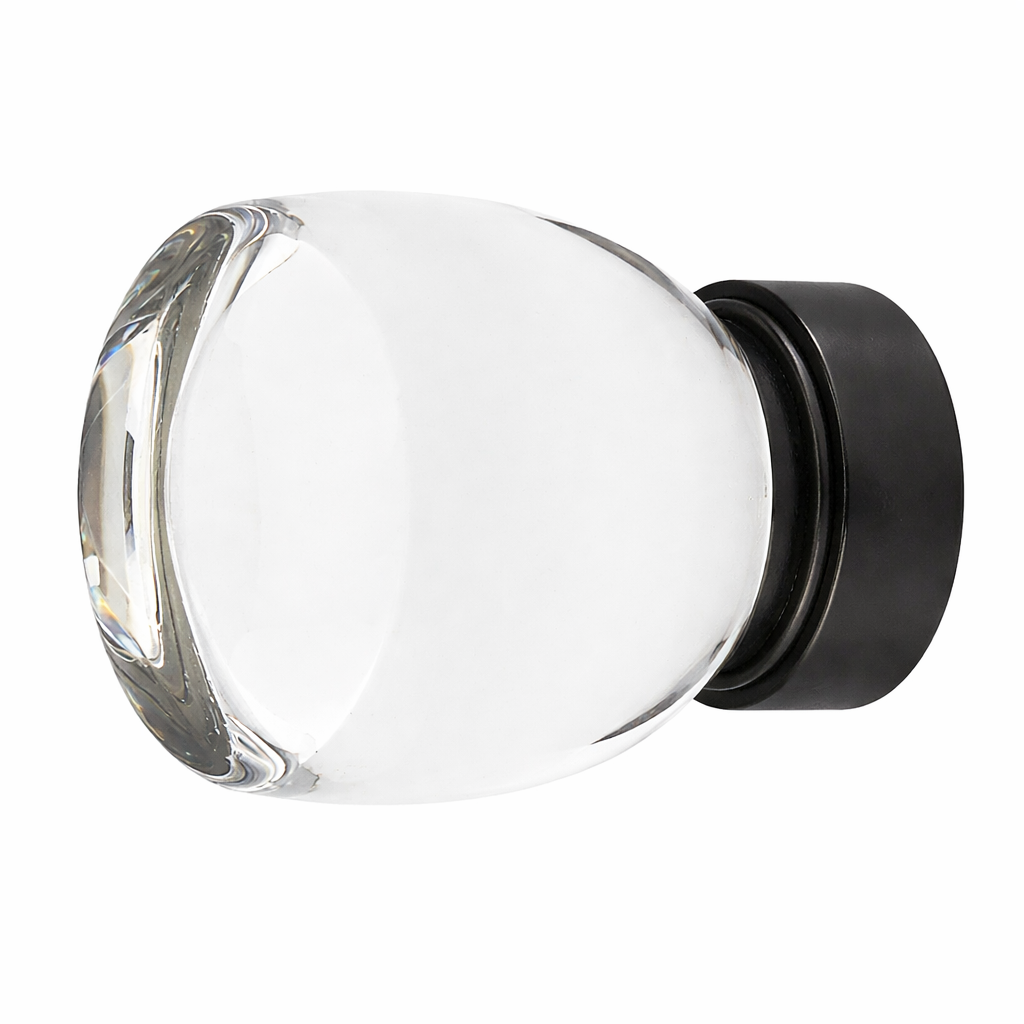 1 1/8 Inch Clear Crystal Glass Juneau Cabinet & Furniture Knob