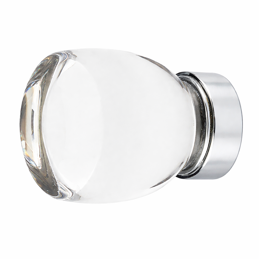1 1/8 Inch Clear Crystal Glass Juneau Cabinet & Furniture Knob