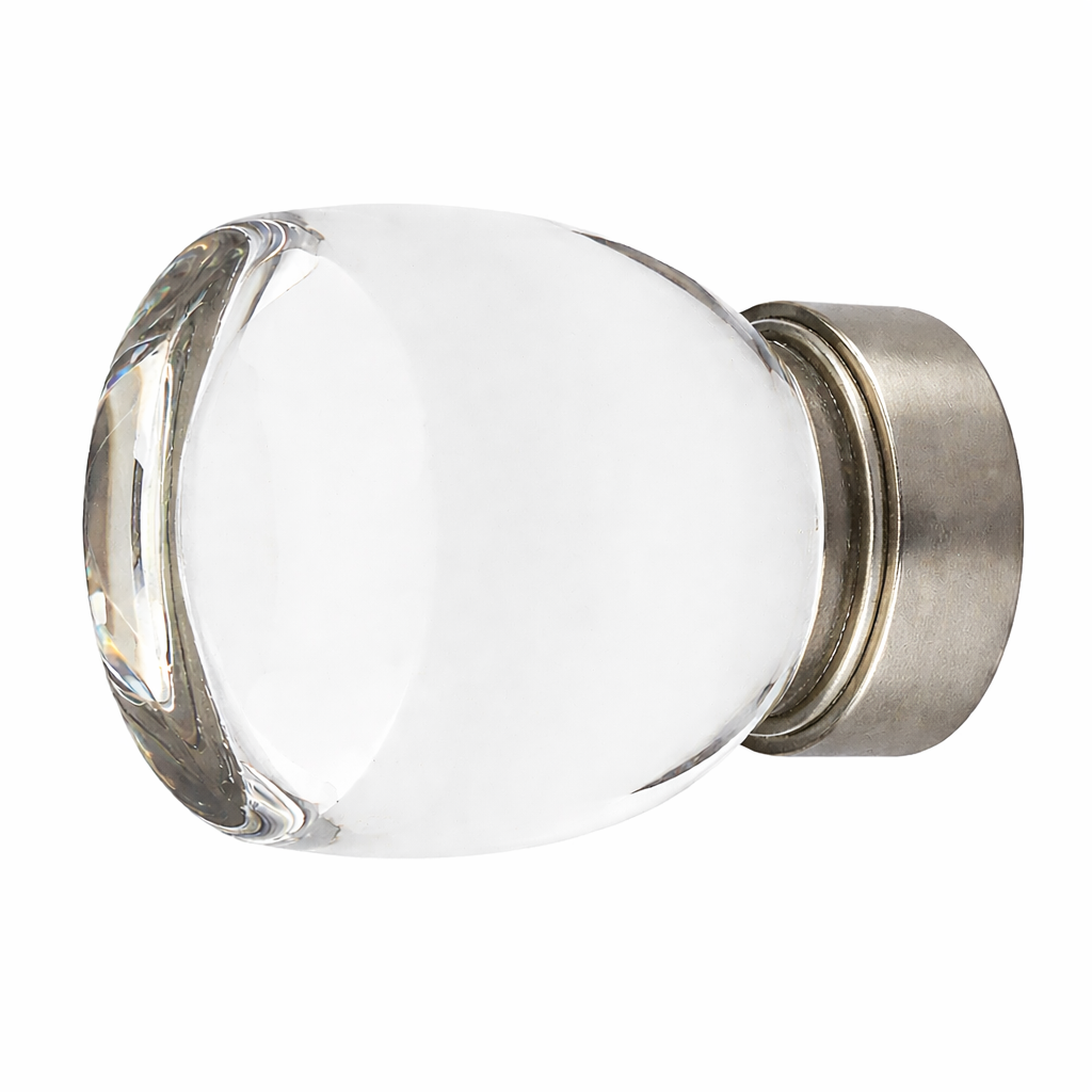1 1/8 Inch Clear Crystal Glass Juneau Cabinet & Furniture Knob