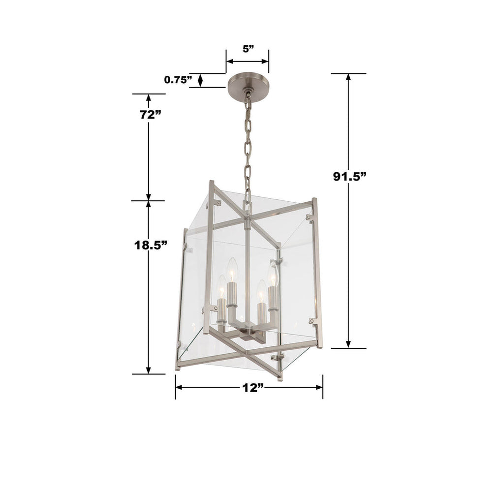 Danbury 4 Light Brushed Nickel Mini Chandelier Crystorama