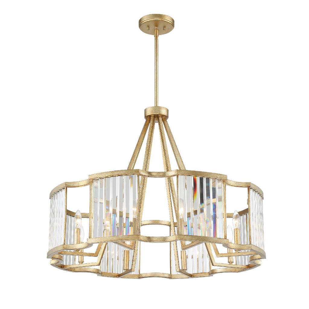 Darcy 8 Light Distressed Twilight Chandelier Crystorama