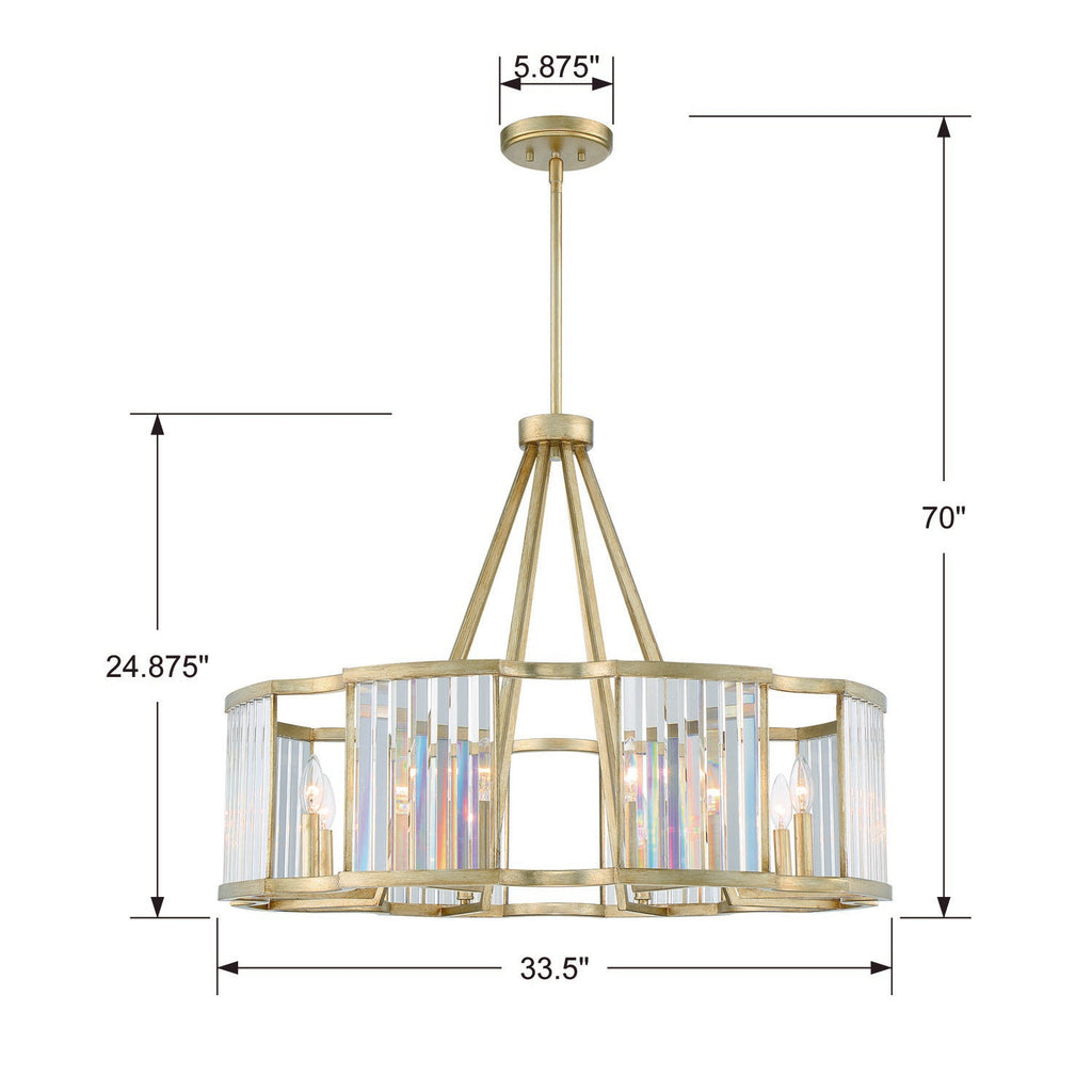 Darcy 8 Light Distressed Twilight Chandelier Crystorama