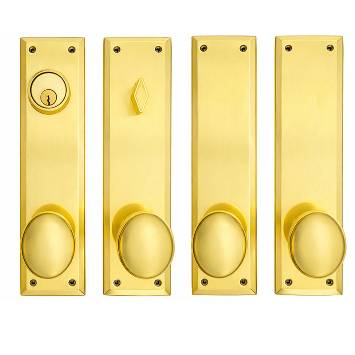 Quaker Style Double-Door Deadbolt Entryway Set (Several Knob & Finish Options)