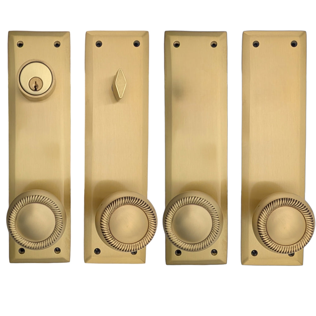 Quaker Style Double-Door Deadbolt Entryway Set (Several Knob & Finish Options)