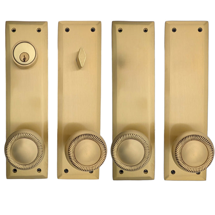 Quaker Style Double-Door Deadbolt Entryway Set (Several Knob & Finish Options)