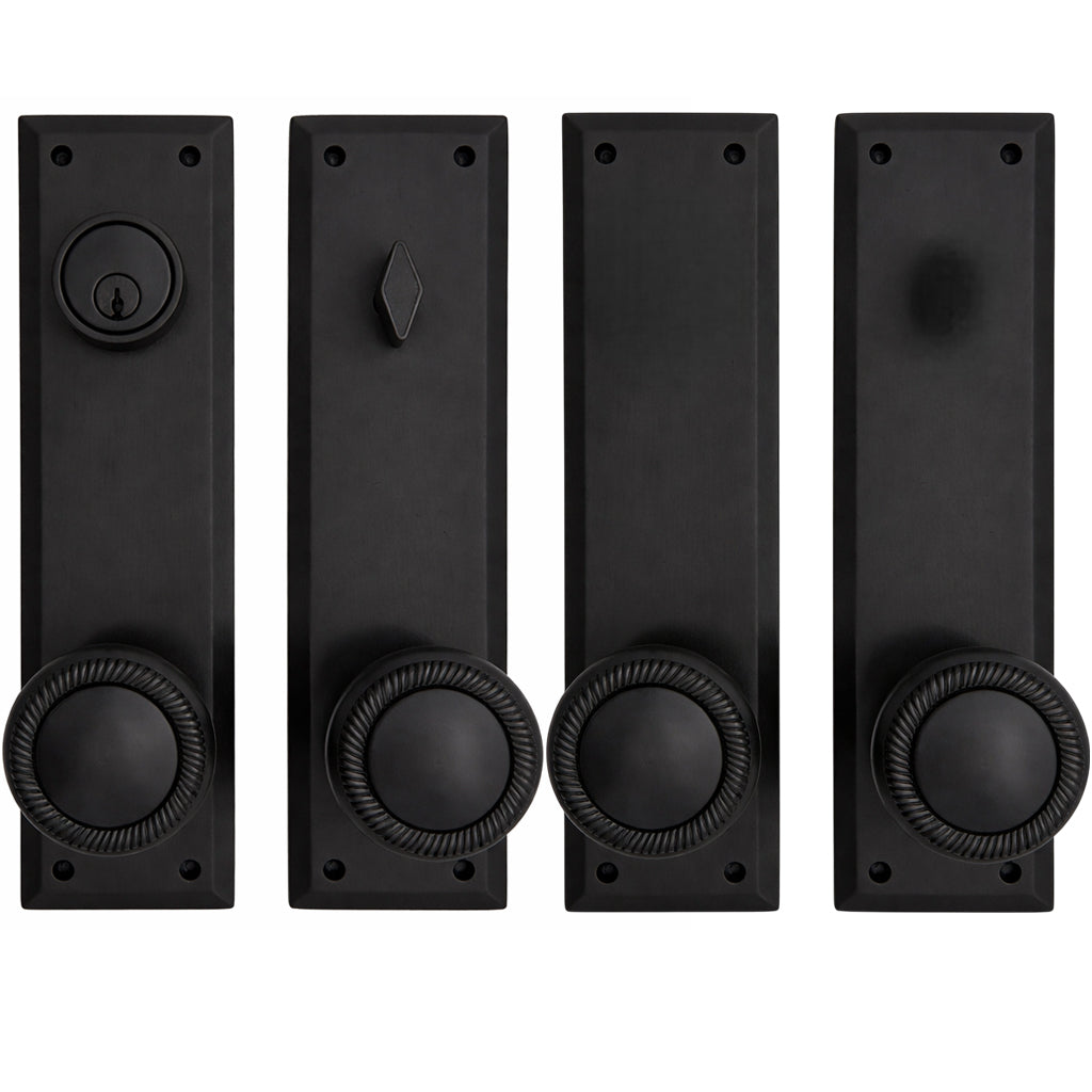 Quaker Style Double-Door Deadbolt Entryway Set (Several Knob & Finish Options)