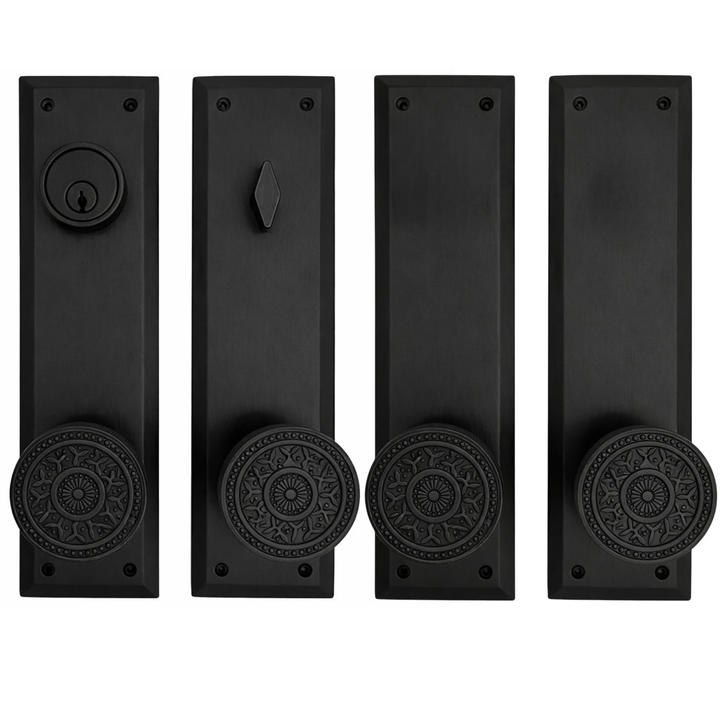 Quaker Style Double-Door Deadbolt Entryway Set (Several Knob & Finish Options)