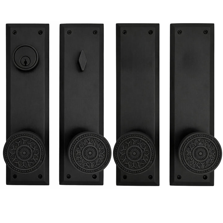 Quaker Style Double-Door Deadbolt Entryway Set (Several Knob & Finish Options)