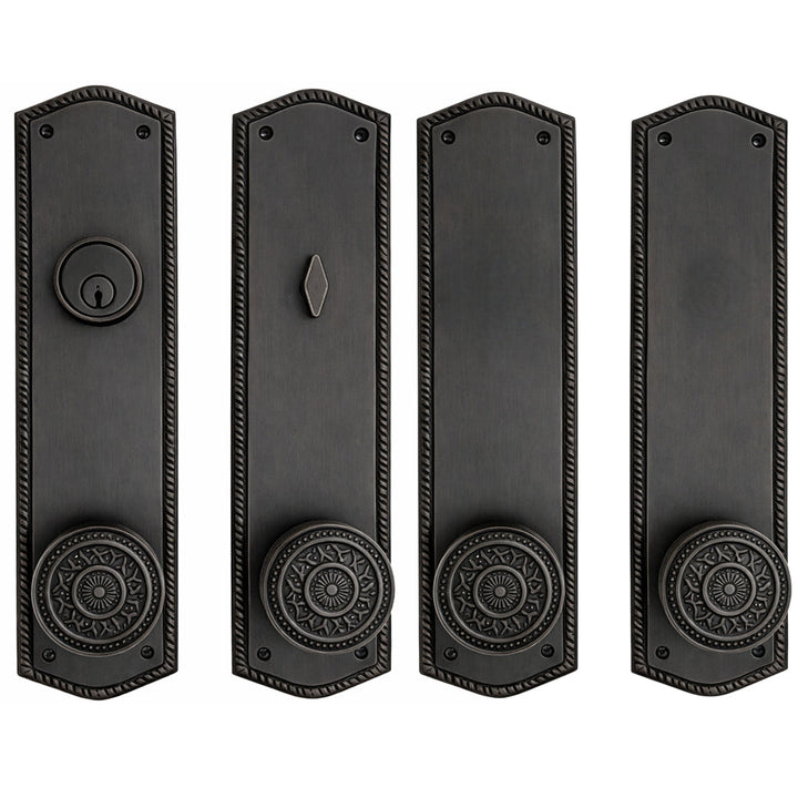 Georgian Roped Oval Double Door Deadbolt Entryway Set (Several Finishes Available)