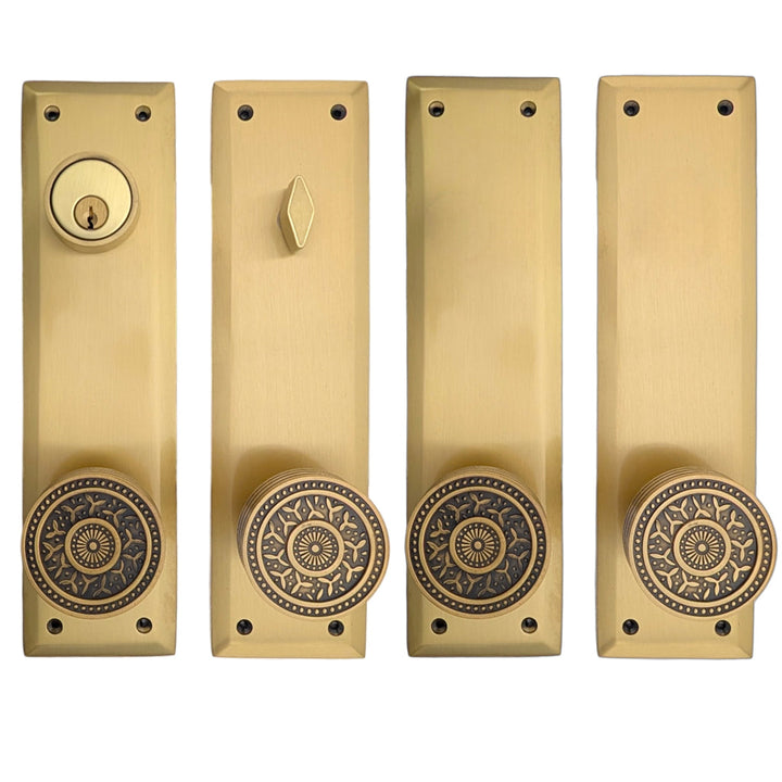 Quaker Style Double-Door Deadbolt Entryway Set (Several Knob & Finish Options)