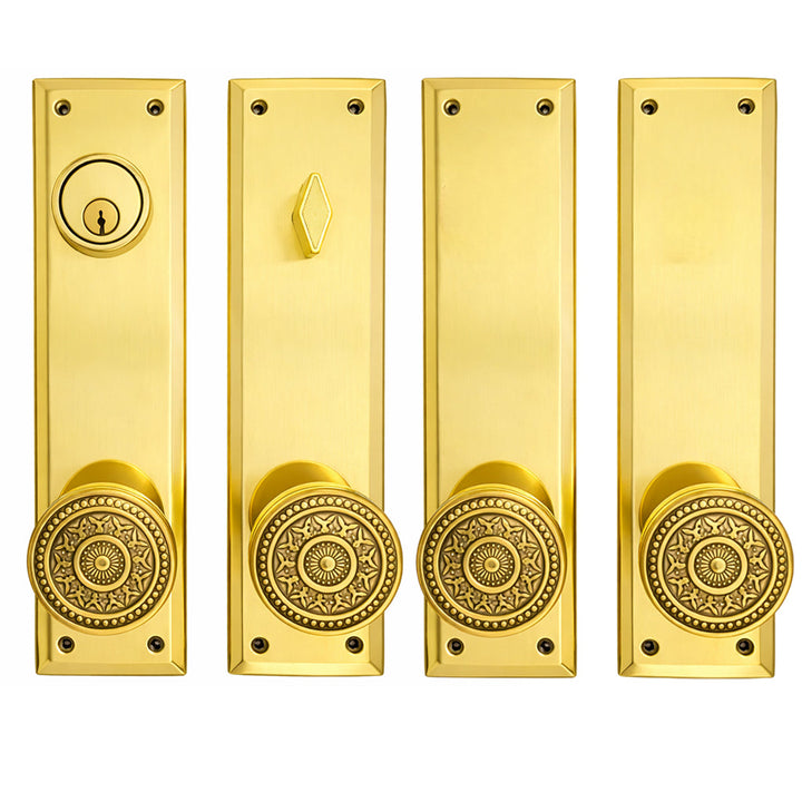Quaker Style Double-Door Deadbolt Entryway Set (Several Knob & Finish Options)