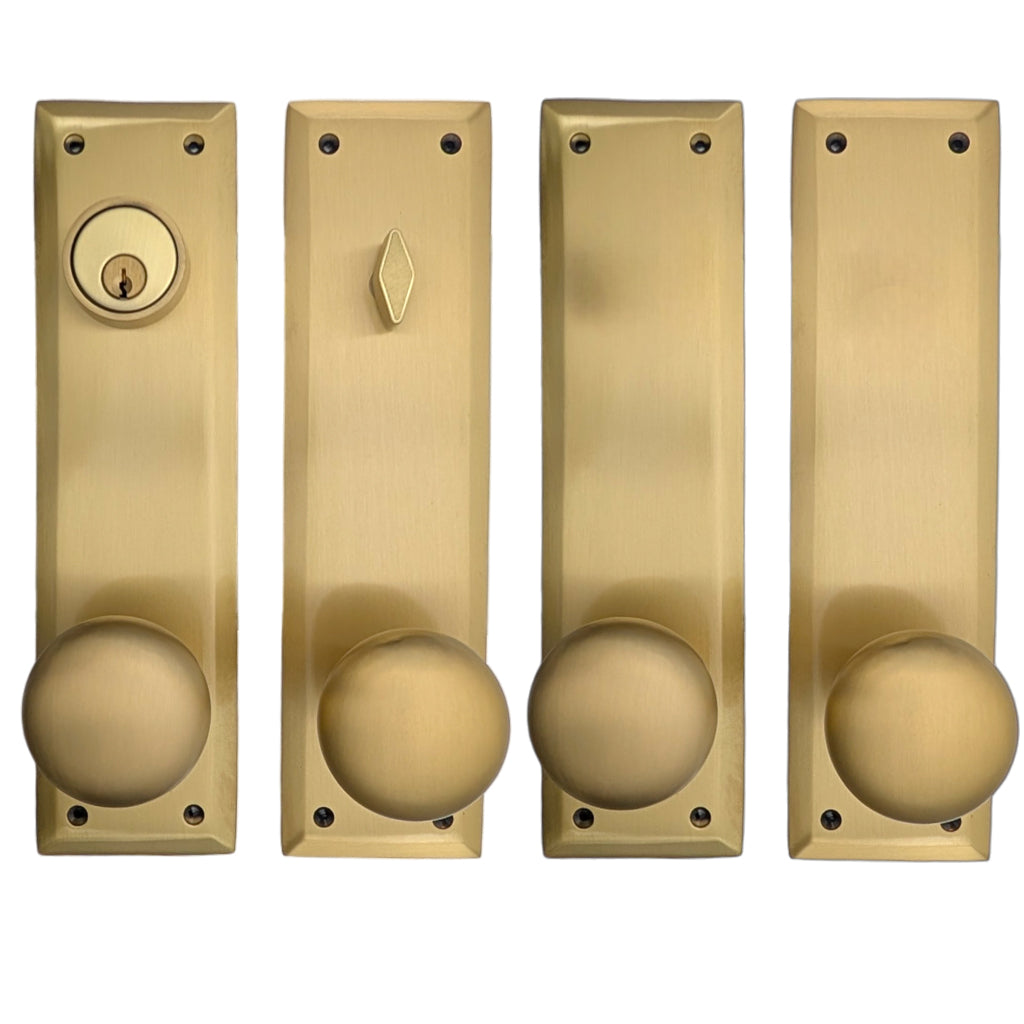 Quaker Style Double-Door Deadbolt Entryway Set (Several Knob & Finish Options)
